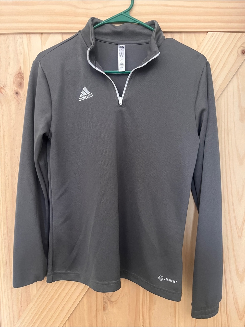 Adidas Entrada 22 AEROREADY Quarter Zip Training Top Gray Women’s Medium H57542